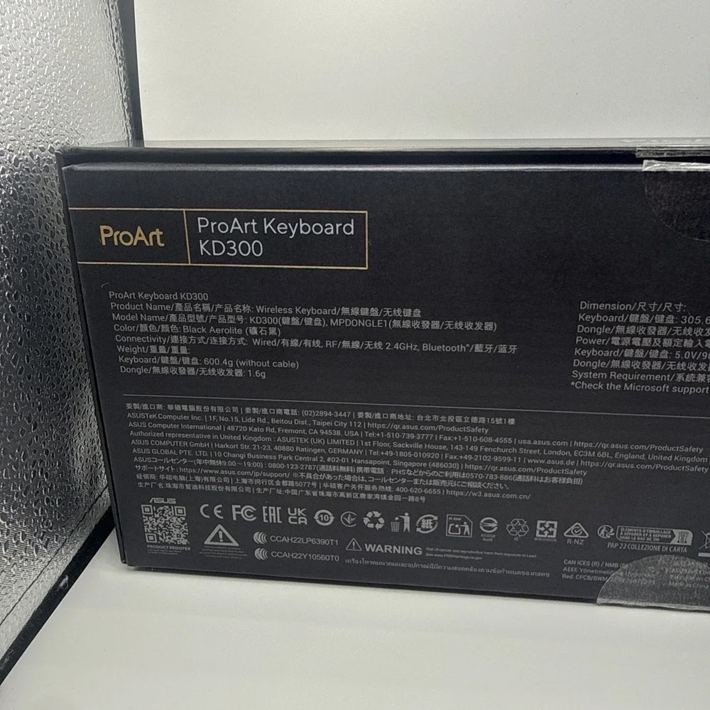 ASUS ProArt KD300 keyboard Home/Office USB + RF Wireless + Bluetooth QWERTY